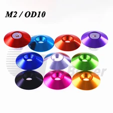 M2 / OD 10mm Cup Washers Anodised Aluminum Flat Head Countersunk Screw Washer
