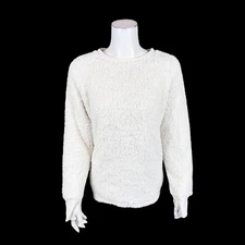 Cuddl Duds Women's Pullover Shaggy Sherpa Pullover Top Swiss Cream Medium Size