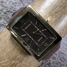 Kenneth Cole Signature Men 20881 Dress Brown Leather Quartz Analog 30mm Watch 7"