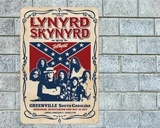 Lynyrd Skynyrd Greenville Concert Sign Aluminum Metal 8"x12" Garage Man Cave