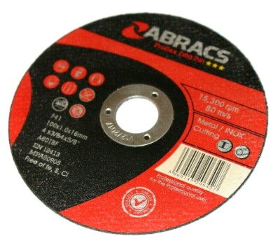 Abracs Proflex extra dünne Metall Inox Trennscheiben 100 mm x 1,0 mm x 16 mm EN12413