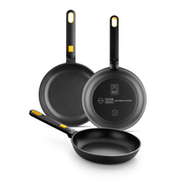 Bra Daily Pro | Set Mit 3 Bratpfannen Aus Aluminiumguss, 20–24–28 Cm, Dreischich