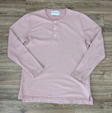 2016 Our Legacy Duo Pink New Sweat Henley Sweatshirt Mens LS Button Up - 52