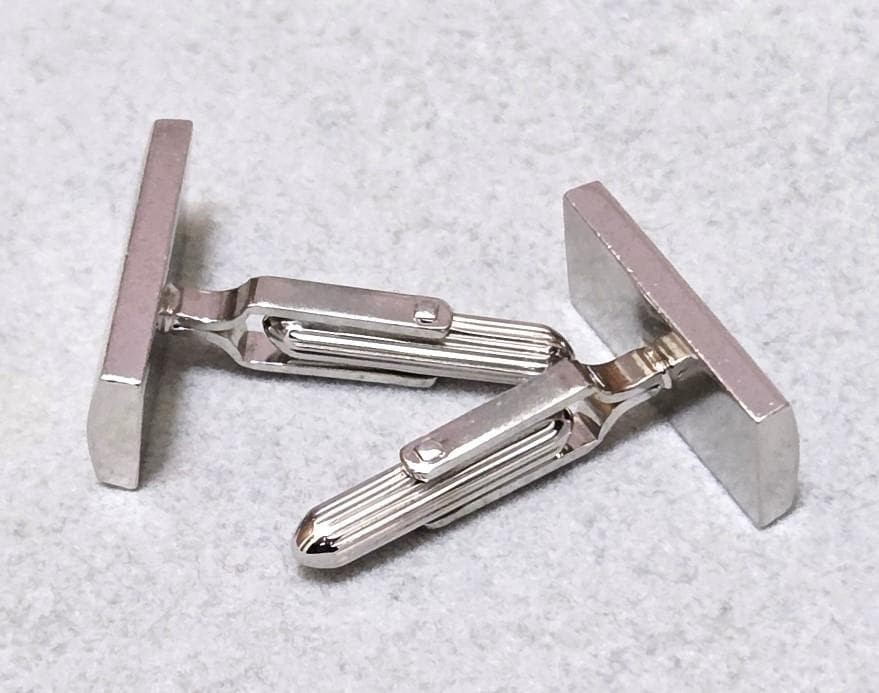 BURBERRY Cufflinks Silver Rectangle Shape [Very g… - image 13