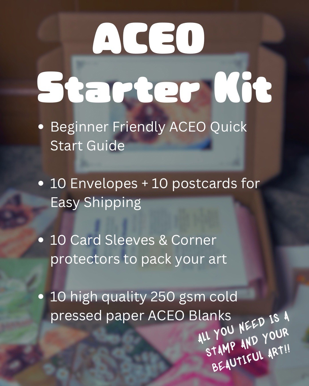 ACEO Starter Kit. Cards, Sleeves, Envelopes, And More Included