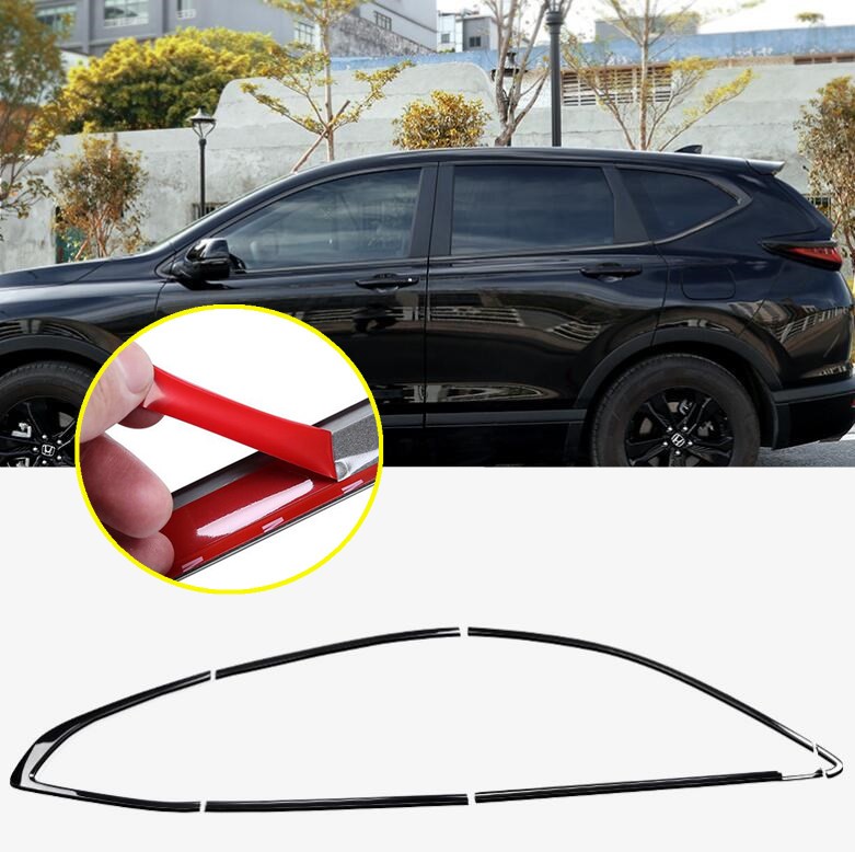 2017-2021 Honda CR-V Black Steel Window Trim Cover Set 12pcs