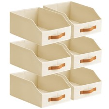 Fabric Storage Bins for Organizing - 6 Pack Large Trapezoid Collapsible Stora...