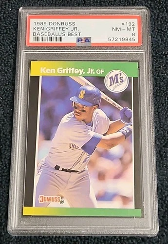 1989 Donruss Baseballs Best Ken Griffey Jr # 192 Rookie Card PSA 8 NM-MT HOF