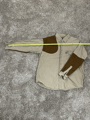 Beretta Shooting Shirt Mens XL Padded Marksman Saddle Tan Heavy Cotton Vented - Picture 4 of 12