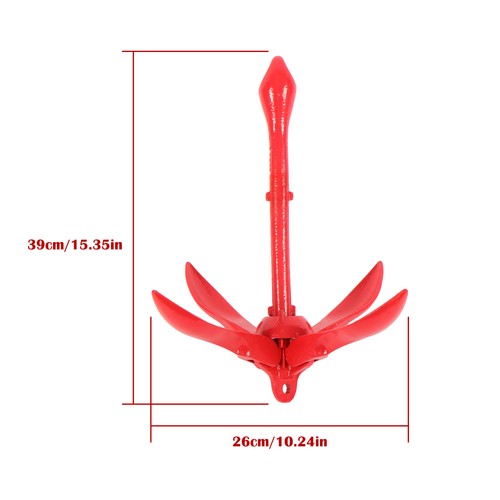 Folding Anchor Set 1PC Red 0.7KG/1.5KG/2.5KG/3.2KG For Grapnel Boat Marine Kayak - 第 18/19 張圖片