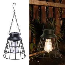 Solar Lantern 2 Packs Outdoor Hanging Light Waterproof Solar Table Lamp with ...