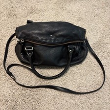 Kate Spade Black Leather Satchel Medium Crossbody Handbag