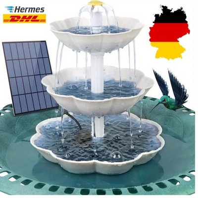 Solar Vogelbad Brunnen 3.5W Gartenbrunnen Vogeltränke Solarbrunnen DIY Set
