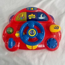The Wiggles Wiggly Steering Wheel Big Red Car Musical Interactive Toy- WORKS