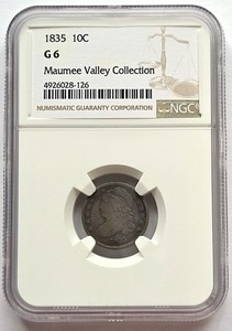 1835  10 Cents , NGC Good 6, nice silver coin         # 1037, #27-10