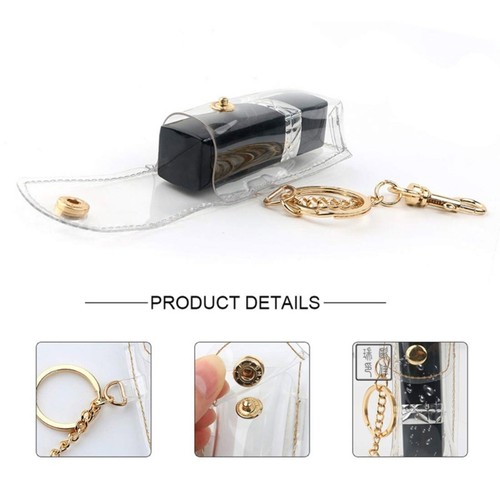 Keychain Holder Clear Lipstick Keychain Chapstick Keychain Clear for Lipstick - Picture 5 of 8