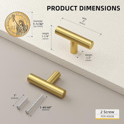 10 Pack Gold Cabinet Knobs Brushed Brass Drawer Knobs Gold Dresser Hardware - LS | eBay 10 Pack Gold Cabinet Knobs Brushed Brass Drawer Knobs Gold Dresser Hardware - LS | eBay