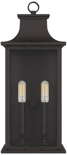 Quoizel Abernathy 19 1/2" High Old Bronze Outdoor Lantern Wall Light - Picture 5 of 6