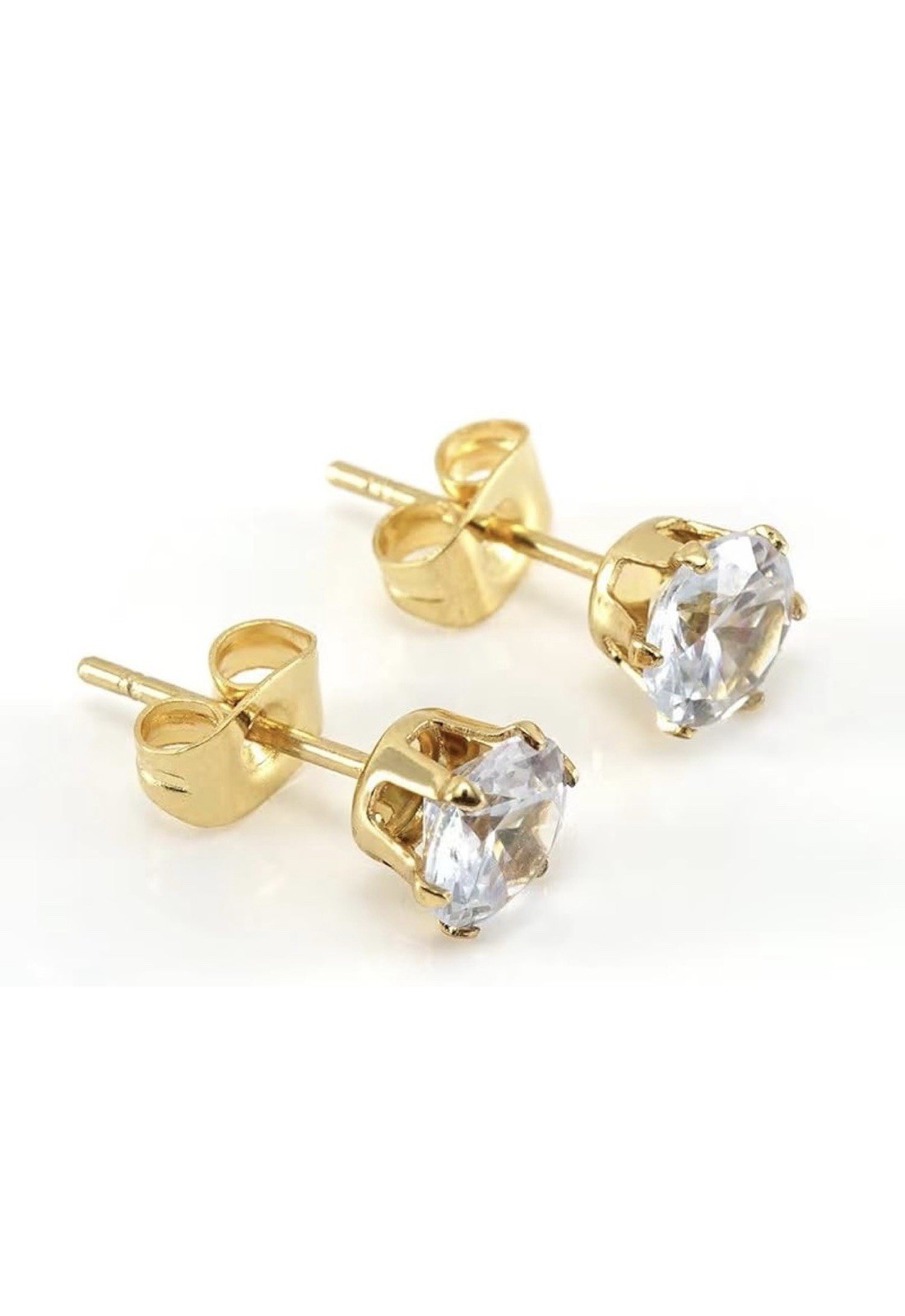 18K Gold Plated  Round Earrings For Women Stainless Steel Stud Earrings