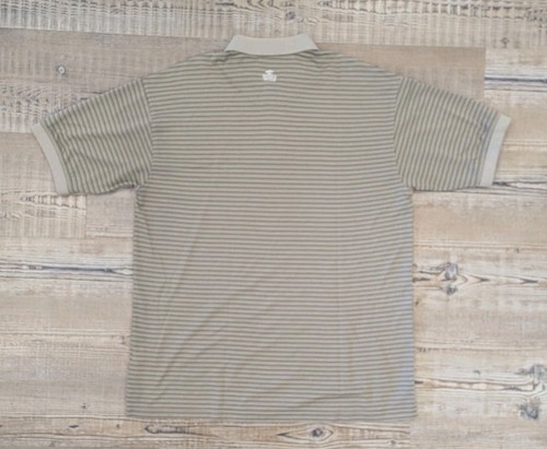 Pebble Beach Cool Comfort Polo Large Gold Brown Striped Performance Golf Shirt - Imagen 4 de 8