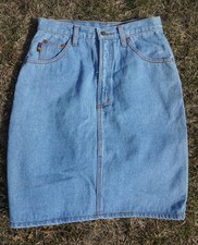 Vintage Gitanoe Jean Midi Skirt 100 Cotton Size 8