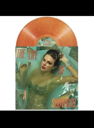 TAYLOR SWIFT LP The Life of a Showgirl PORTOFINO ORANGE GLITTER VINYL Brand New