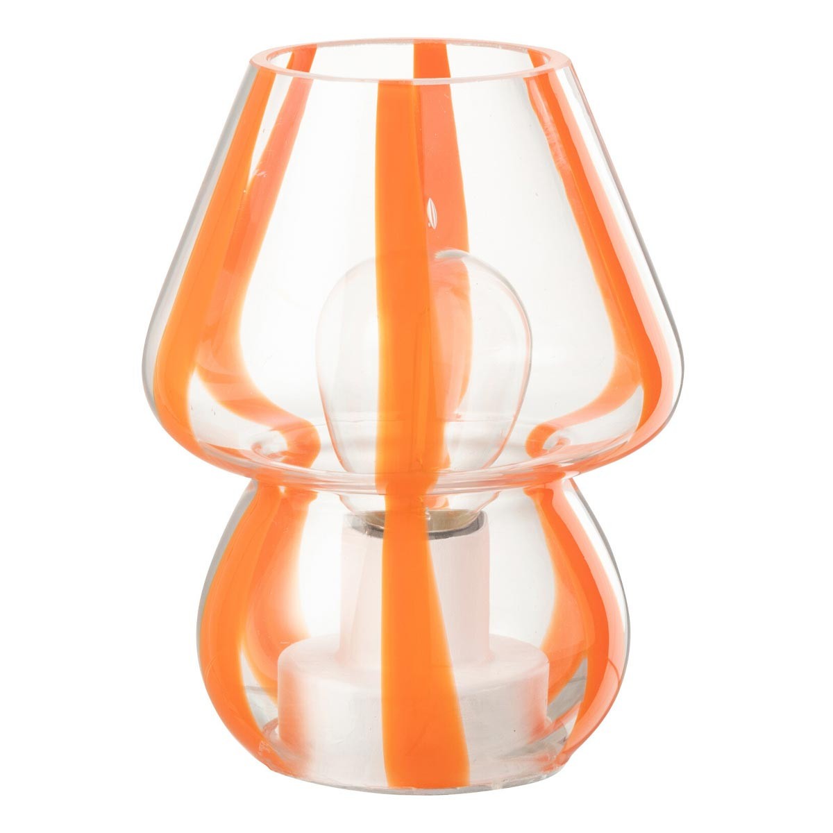 Lampe à poser en verre Ophelie orange pour illuminer vos soirées de lecture cosy