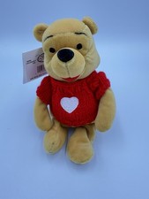 Disney Store Plush Winnie the Pooh Red Sweater 8" Mini Bean Bag Plush NWT