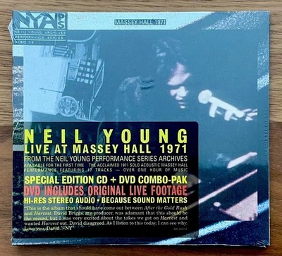 NEIL YOUNG: LIVE AT MASSEY HALL (1971) - CD & HI DEFINITION DVD - NEW & SEALED