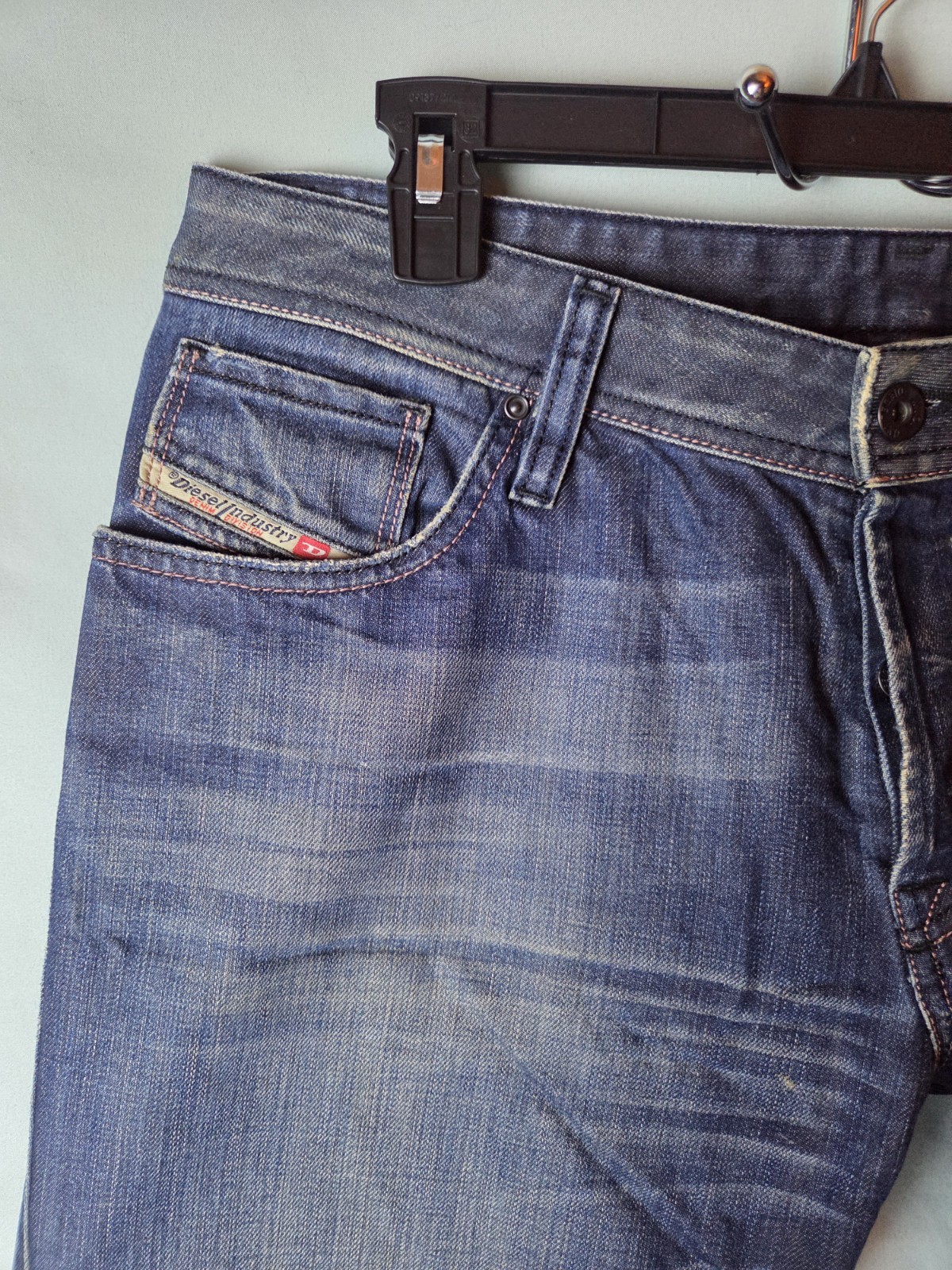 DIESEL ZAF 800 Sz 34 BOOTCUT FLARE BUTTON FLY JEANS DENIM 34x30 Distressed  thumbnail 5