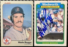 1990 Topps Woolworth Baseball Highlights - Wade Boggs #8 On Card Auto & 81 Fleer