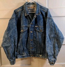 Vintage 80s Guess Denim Acid Wash Trucker Jacket Men's M Georges Marciano USA