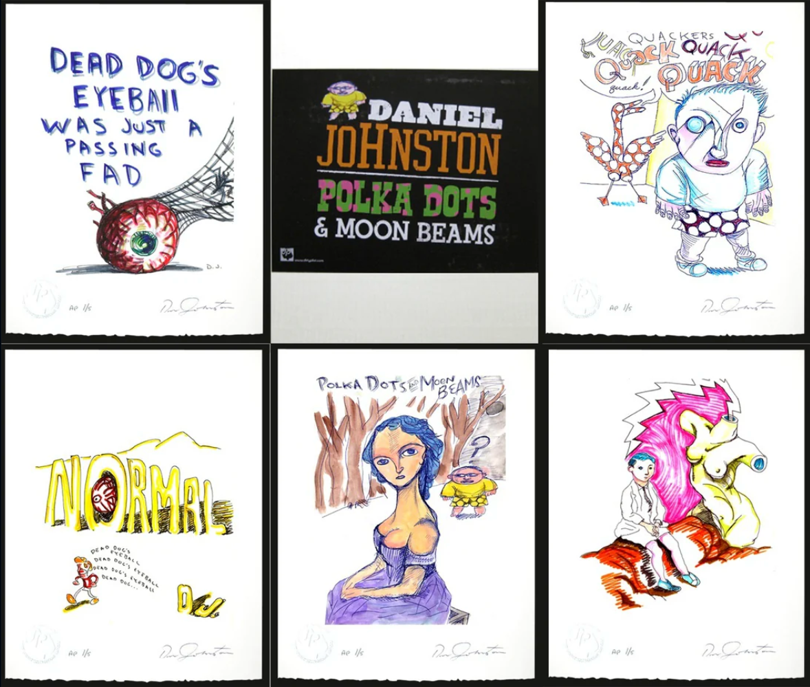 DANIEL JOHNSTON SIGNED 5-piece Print Portfolio Polka Dots and