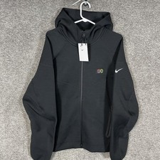 Nike Tech Fleece Hoodie Mens Large Black Full Zip Logo Sweatshirt FQ4762-010