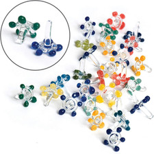 Small Daisy Flower Beads, Premium Quality Hand Blown 25 5 Pack 