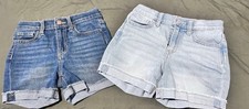 Old Navy High Rise Built In Tough Blue Jean Shorts Kids Size 8