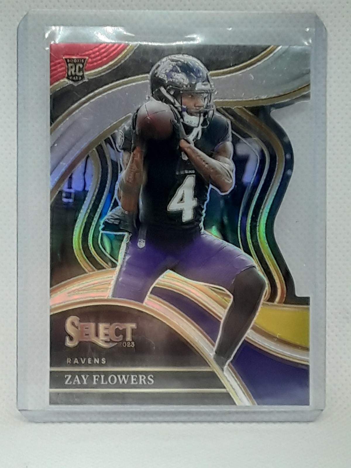 Zay Flowers 2023 Select Red Yellow Prizms Die Cuts RC #201 - Baltimore Ravens