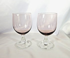 Dansk Hanna Smoky Purple Amethyst Bowl Clear Stem Wine Water Tea Compote Goblets — photo 1