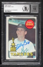 BAS 1969 Topps Bobby Cox #237 BGS Authentic Auto Rookie RC HOF
