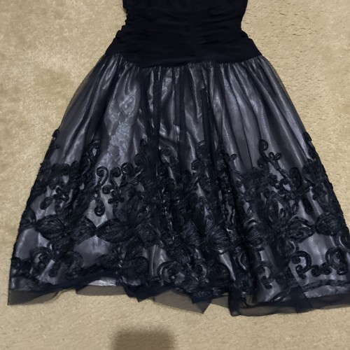 Slny Damen marineblau bestickt ärmellos knielanges Kleid Größe 6 Fit & Flare - Bild 22 von 24