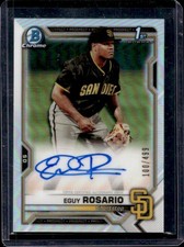 2021 Bowman Chrome Eguy Rosario Auto Refractor 1st Prospect #/499 Padres