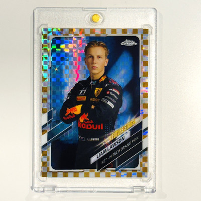 2021 Topps Chrome Formula 1 F1 #68 Liam Lawson Gold Checker Flag Refractor /50