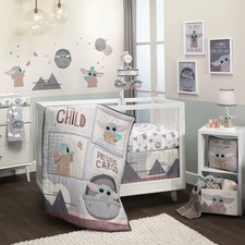 Lambs  Ivy Star Wars The Child Baby Yoda Nursery 3-Piece Baby Crib Bedding Set