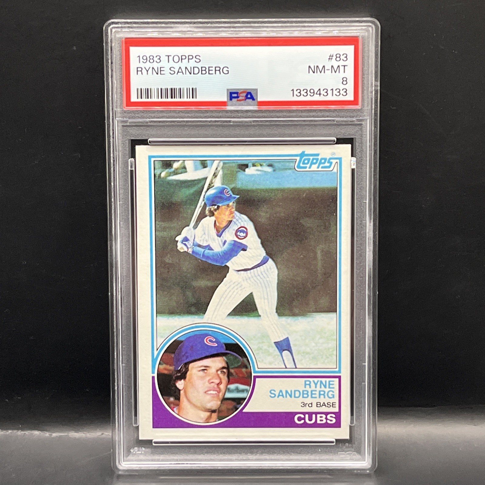 1983 TOPPS #83 RYNE SANDBERG ROOKIE RC PSA 8
