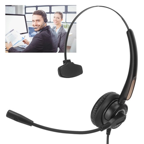 Corded Telephone Headset Noise Cancellation Adjustable Single Ear Customer Se FY - Afbeelding 18 van 24