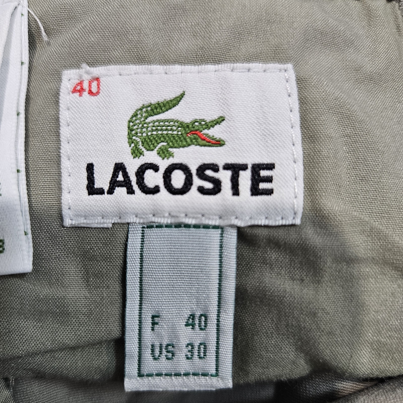 Lacoste Beige Chino Pants W30 L33 Slim Fit Cotton Stretch Zip Fly  thumbnail 8