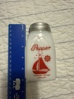 4.5” McKee Red Sailboat Pepper Shaker w/Lid Roman Arch Milk glass 1930’s — photo 1
