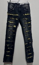 Evolution in Design Boys Skinny Fit Distressed Jeans BLK Acid Wash, Size 16 EUC