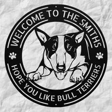 Personalized Bull Terrier Dog Metal Sign Custom Pet Decor Gift for Dog Lovers
