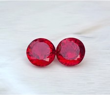 Pair 5 mm Flawless Burmese Red Ruby Natural Round Certified Loose Gemstone